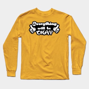 Typhography Hand OK Long Sleeve T-Shirt